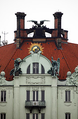 Image showing Facade detail of the Goethe Institute at Prague