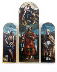 Image showing Saint Lawrence with the Virgin, Christ and angels, St. John the Baptist and the St. Nicholas