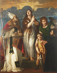Image showing St. Mary Magdalene, Saint Blaise, the archangel Raphael, Tobias and the donor