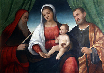 Image showing Holy Family with Saint Jerome