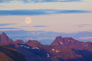 Image showing Moon over mountains