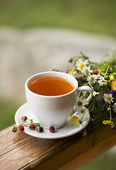 Image showing cup of aromatic tea