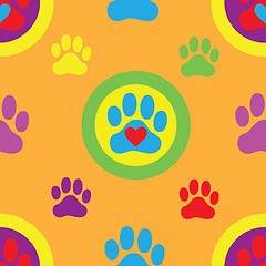 Image showing Pawprint Seamless Pattern