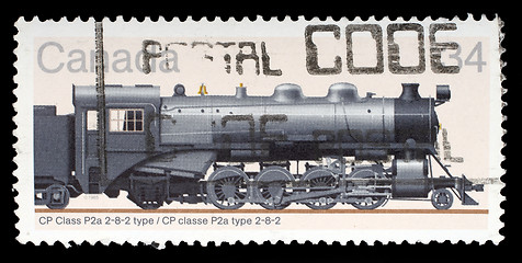 Image showing Stamp printed by Canada, shows locomotive