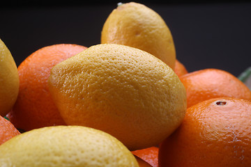 Image showing Citruses: lemons and oranges