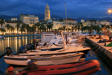 Image showing Split city by night