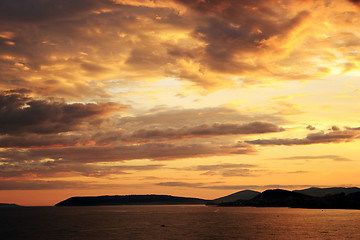 Image showing Sea sunset over Split, Croatia