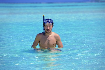 Image showing young guy with diving mask