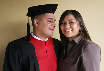 Image showing University graduation celebrates his graduation with his girlfri