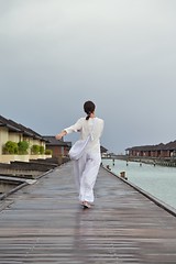 Image showing young woman relax on cloudy summer day