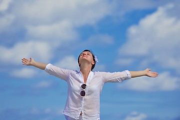 Image showing happy woman enjoy  summer time