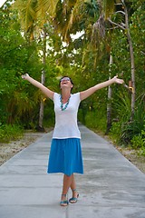 Image showing happy woman enjoy  summer time