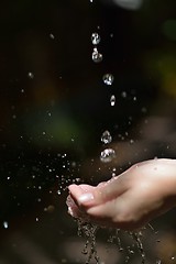 Image showing water stream on woman hand