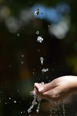 Image showing water stream on woman hand