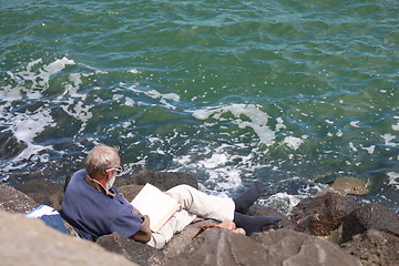 Image showing Old man and the sea