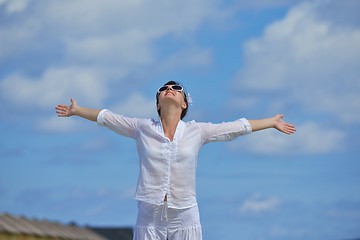 Image showing happy woman enjoy  summer time