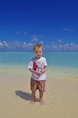 Image showing happy young kid on beach