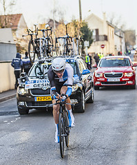 Image showing The Cyclist Robert Gesink- Paris Nice 2013 Prologue in Houilles