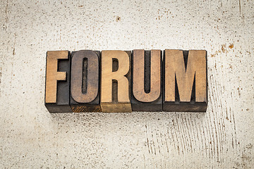 Image showing forum word in wood type