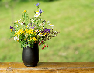 Image showing beautiful bouquet of bright  wildflowers