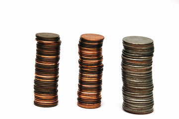 Image showing Piles of coins