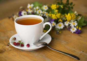 Image showing cup of aromatic tea