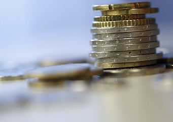 Image showing Towers of euro coins