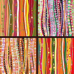 Image showing Set of four colourful line background.