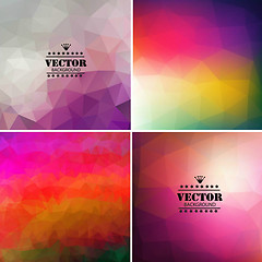 Image showing Set of four colorful abstract geometric background