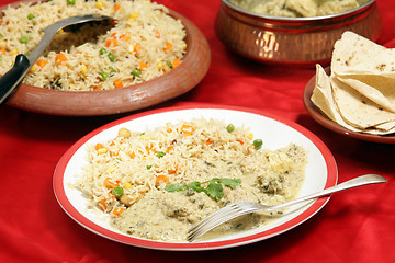 Image showing Fish in green curry meal