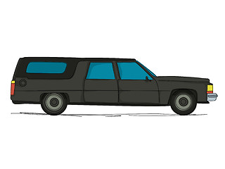 Image showing Cartoon hearse car