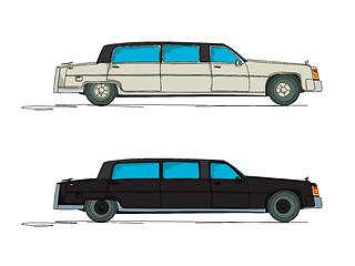 Image showing Cartoon limousine