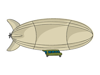 Image showing Cartoon zeppelin