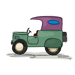 Image showing Vintage jeep cartoon