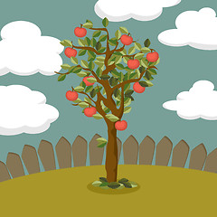 Image showing Apple tree illustration