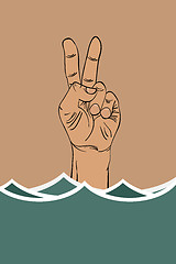 Image showing Drowning hand