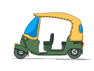 Image showing Rickshaw cartoon