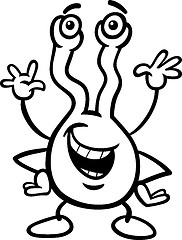 Image showing strange alien cartoon coloring page