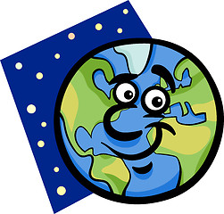Image showing funny earth planet cartoon illustration