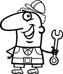 Image showing worker cartoon coloring page