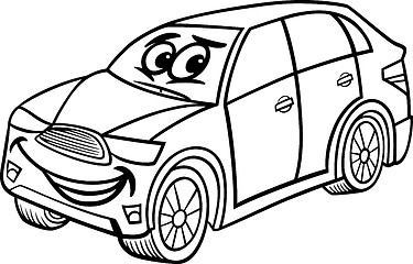 Image showing suv car cartoon coloring page