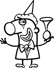 Image showing clown cartoon coloring page