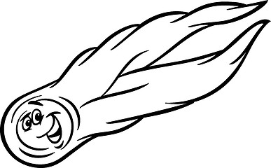 Image showing cartoon comet coloring page