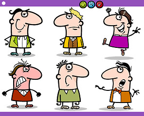 Image showing cartoon people emotions characters set