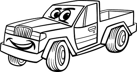 Image showing pickup car cartoon coloring page