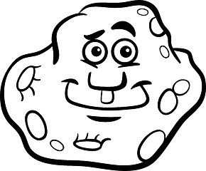 Image showing cartoon asteroid coloring page