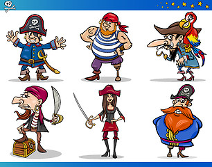 Image showing Pirates Cartoon Characters Set