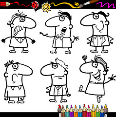 Image showing people emotions for coloring book