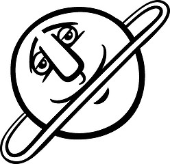 Image showing uranus planet cartoon coloring page