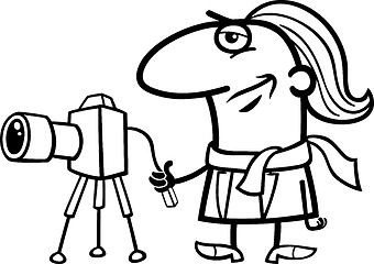 Image showing photographer cartoon coloring page
